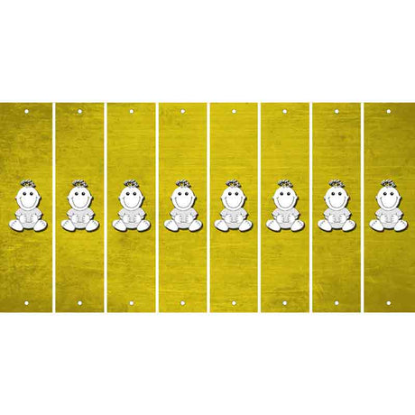 Yellow Oil Rubbed Cut Fun Strips (Set of 8) BASEBALL