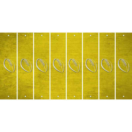 Yellow Oil Rubbed Cut Fun Strips (Set of 8) FOOTBALL