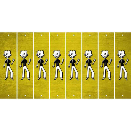 Yellow Oil Rubbed Cut Fun Strips (Set of 8) DAD