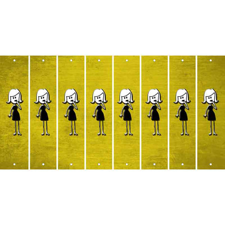 Yellow Oil Rubbed Cut Fun Strips (Set of 8) MOM