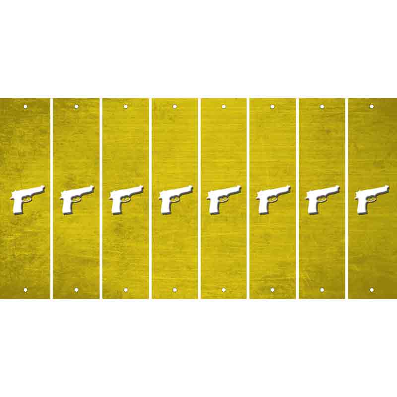 Yellow Oil Rubbed Cut Fun Strips (Set of 8) HANDGUN