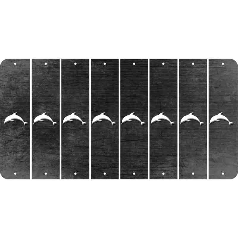 Black Oil Rubbed Cut Fun Strips (Set of 8) DOLPHIN