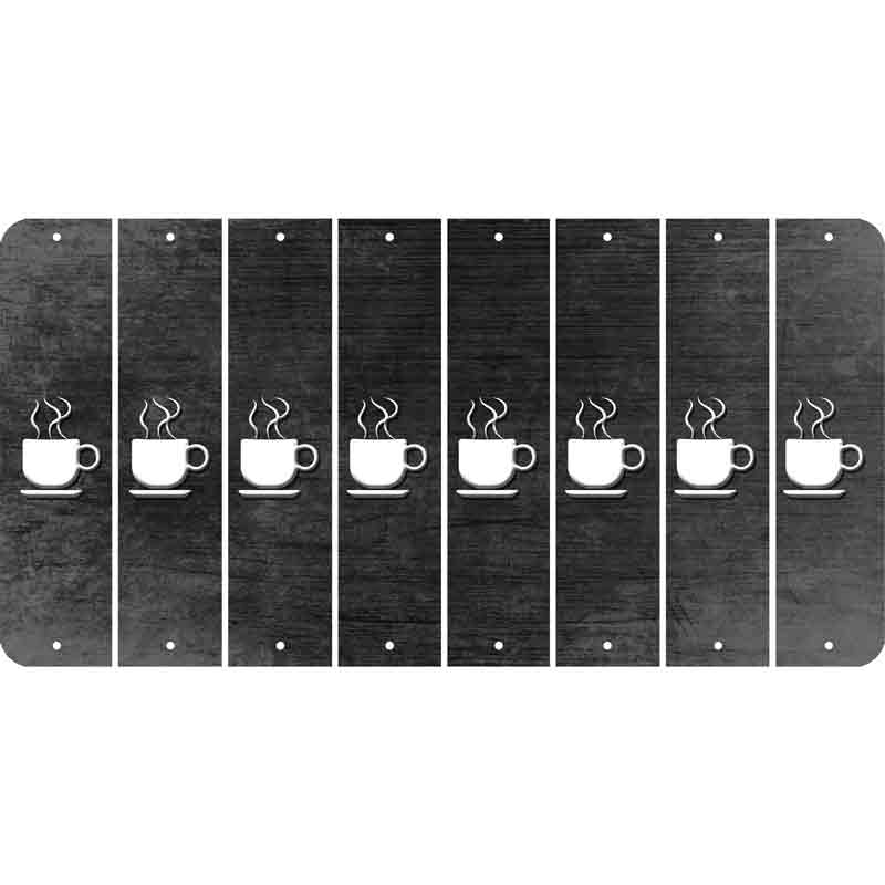 Black Oil Rubbed Cut Fun Strips (Set of 8) COFFEE MUG