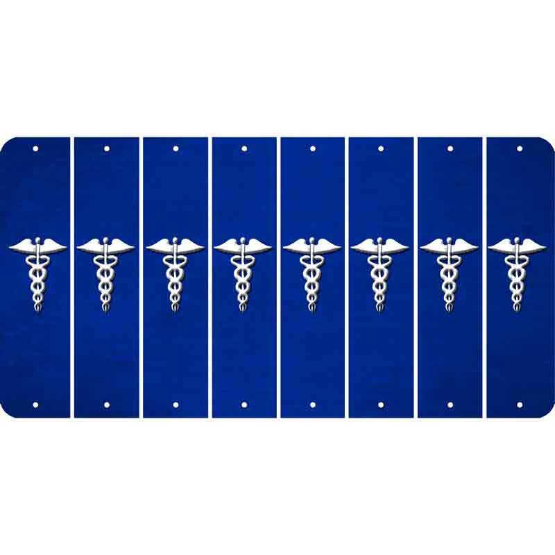 Blue Oil Rubbed Cut Fun Strips (Set of 8) CADUCEUS