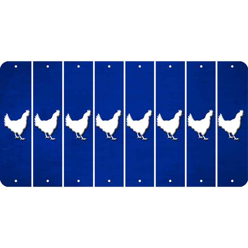 Blue Oil Rubbed Cut Fun Strips (Set of 8) CHICKEN