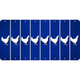 Blue Oil Rubbed Cut Fun Strips (Set of 8) CHICKEN