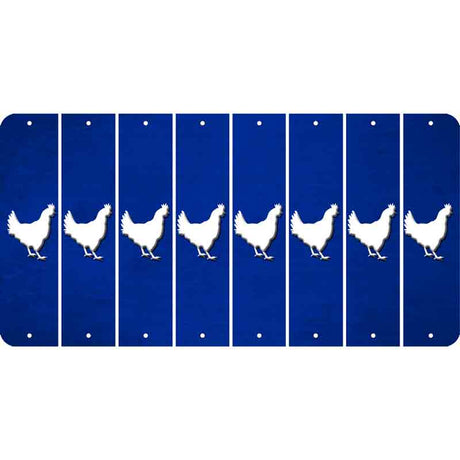 Blue Oil Rubbed Cut Fun Strips (Set of 8) CHICKEN