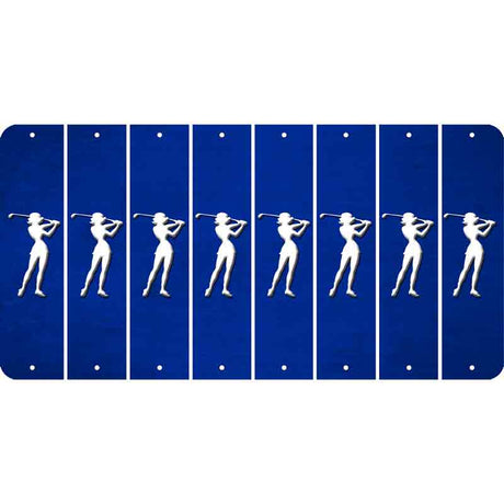 Blue Oil Rubbed Cut Fun Strips (Set of 8) MALE GOLFER