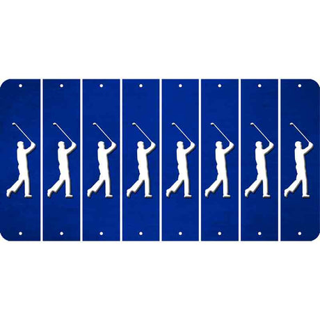 Blue Oil Rubbed Cut Fun Strips (Set of 8) FEMALE GOLFER