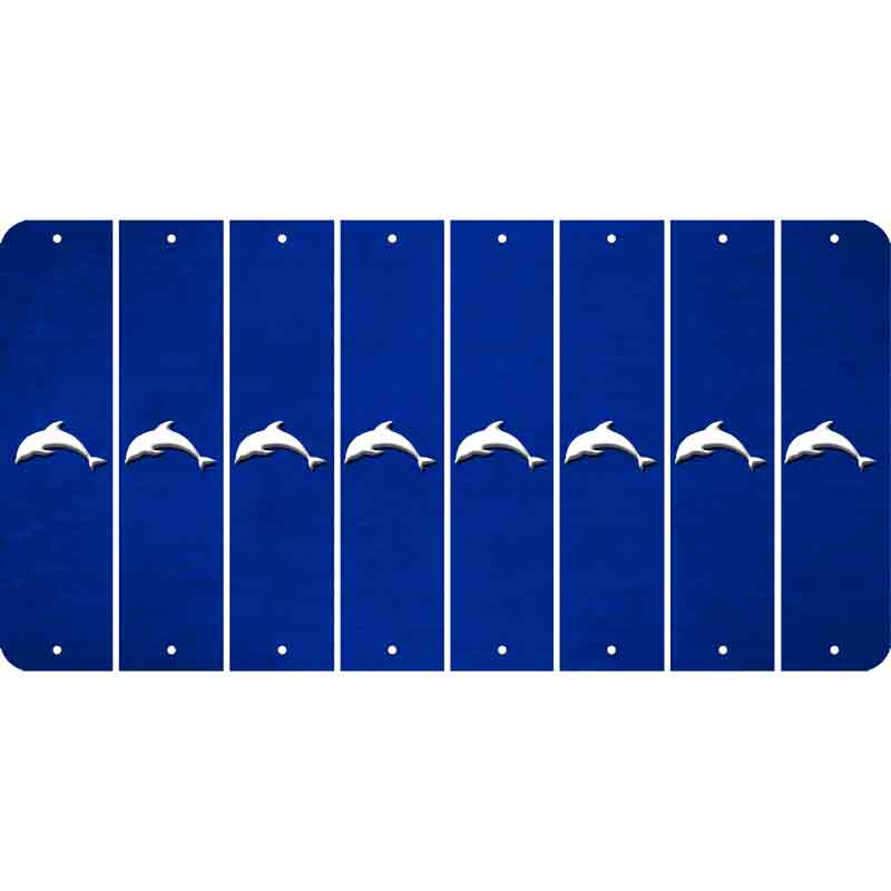 Blue Oil Rubbed Cut Fun Strips (Set of 8) DOLPHIN