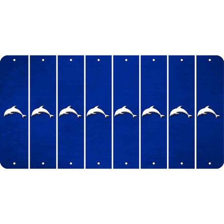 Blue Oil Rubbed Cut Fun Strips (Set of 8) DOLPHIN