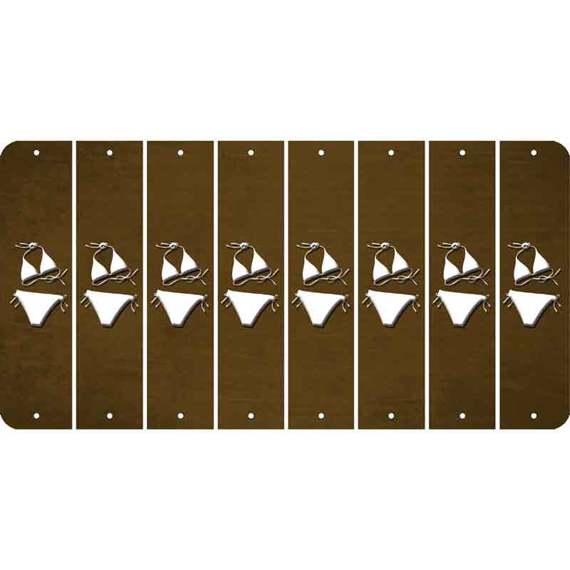 Brown Oil Rubbed Cut Fun Strips (Set of 8) BIKINI