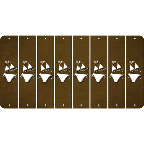 Brown Oil Rubbed Cut Fun Strips (Set of 8) BIKINI
