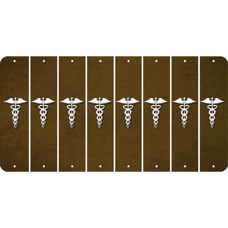 Brown Oil Rubbed Cut Fun Strips (Set of 8) CADUCEUS