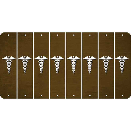 Brown Oil Rubbed Cut Fun Strips (Set of 8) CADUCEUS