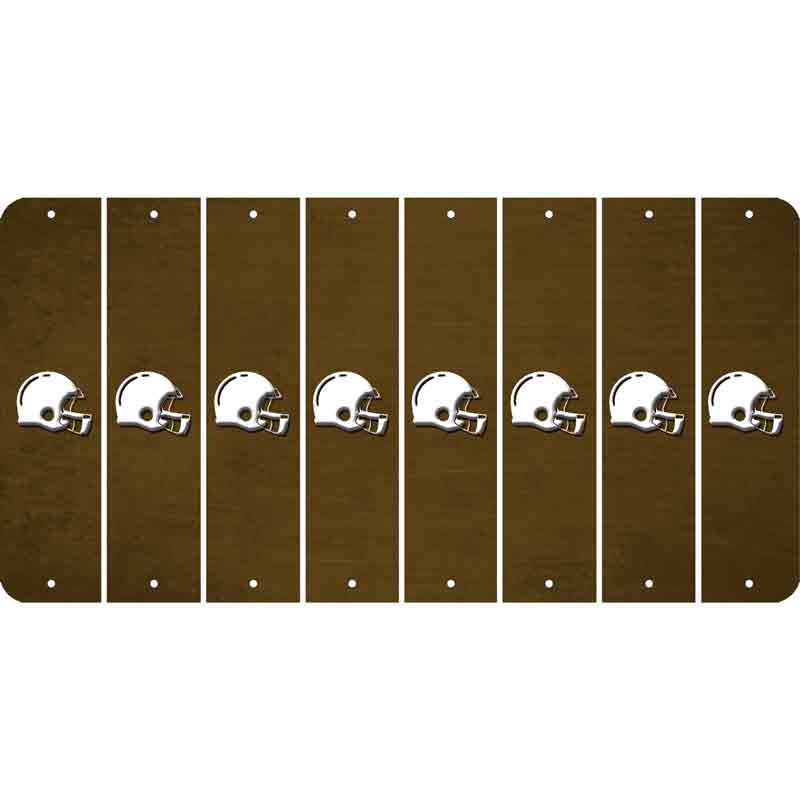 Brown Oil Rubbed Cut Fun Strips (Set of 8) FOOTBALL HELMET