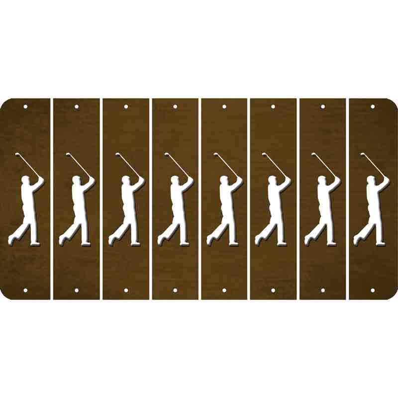Brown Oil Rubbed Cut Fun Strips (Set of 8) FEMALE GOLFER