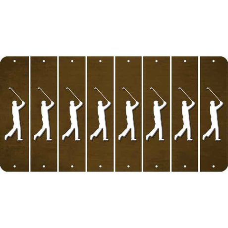 Brown Oil Rubbed Cut Fun Strips (Set of 8) FEMALE GOLFER