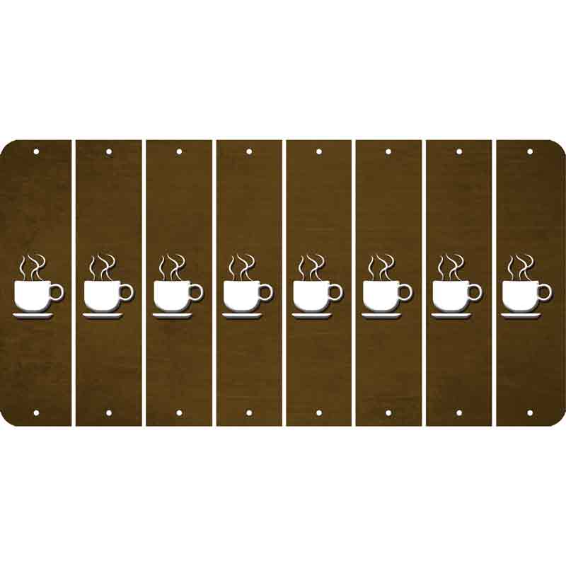 Brown Oil Rubbed Cut Fun Strips (Set of 8) COFFEE MUG