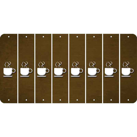 Brown Oil Rubbed Cut Fun Strips (Set of 8) COFFEE MUG