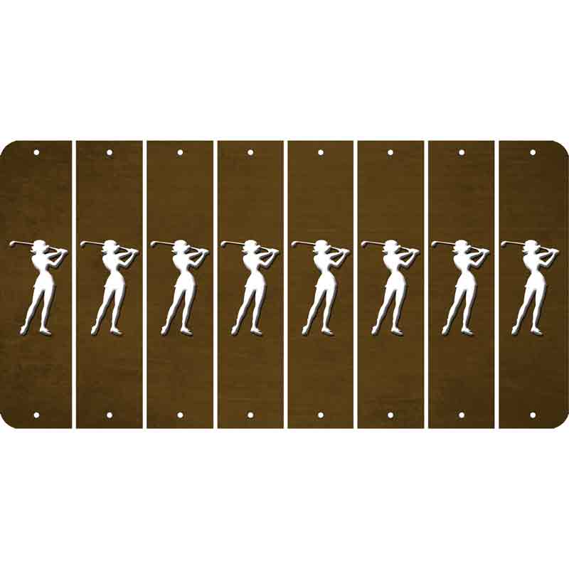 Brown Oil Rubbed Cut Fun Strips (Set of 8) MALE GOLFER