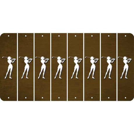 Brown Oil Rubbed Cut Fun Strips (Set of 8) MALE GOLFER