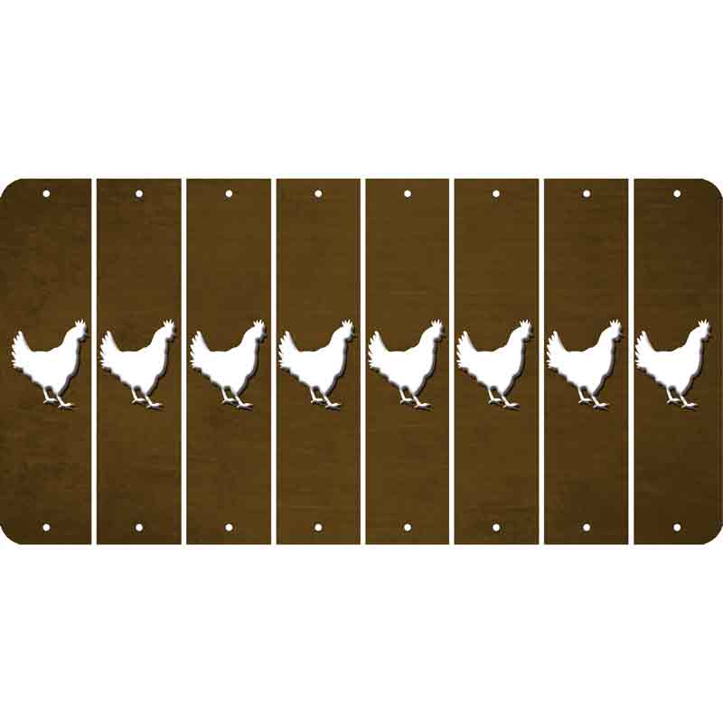 Brown Oil Rubbed Cut Fun Strips (Set of 8) CHICKEN