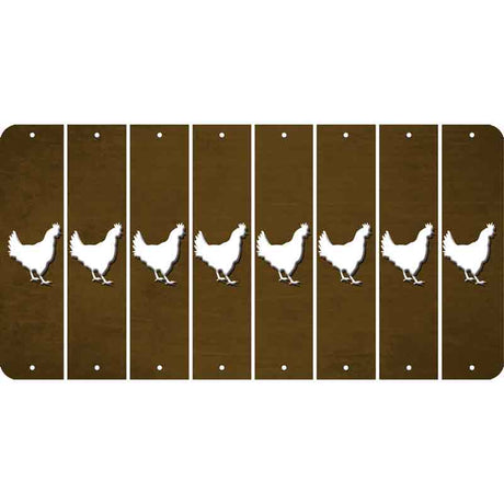 Brown Oil Rubbed Cut Fun Strips (Set of 8) CHICKEN