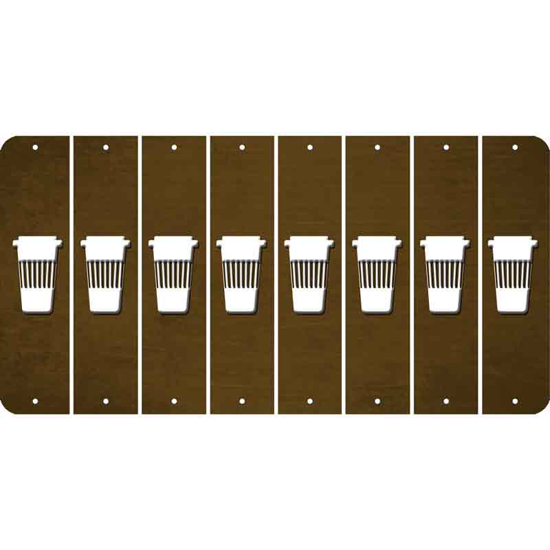 Brown Oil Rubbed Cut Fun Strips (Set of 8) LATTE