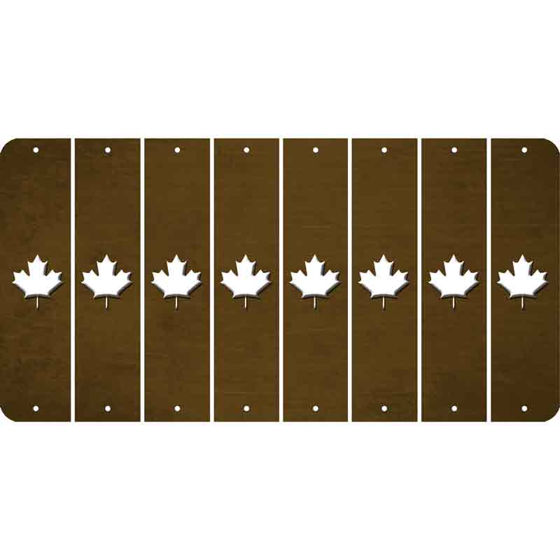 Brown Oil Rubbed Cut Fun Strips (Set of 8) MAPLE LEAF