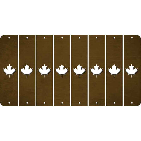 Brown Oil Rubbed Cut Fun Strips (Set of 8) MAPLE LEAF