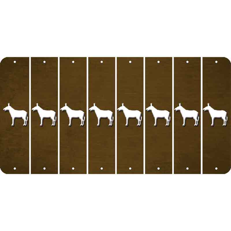 Brown Oil Rubbed Cut Fun Strips (Set of 8) DONKEY