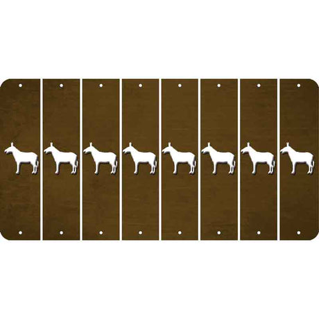 Brown Oil Rubbed Cut Fun Strips (Set of 8) DONKEY