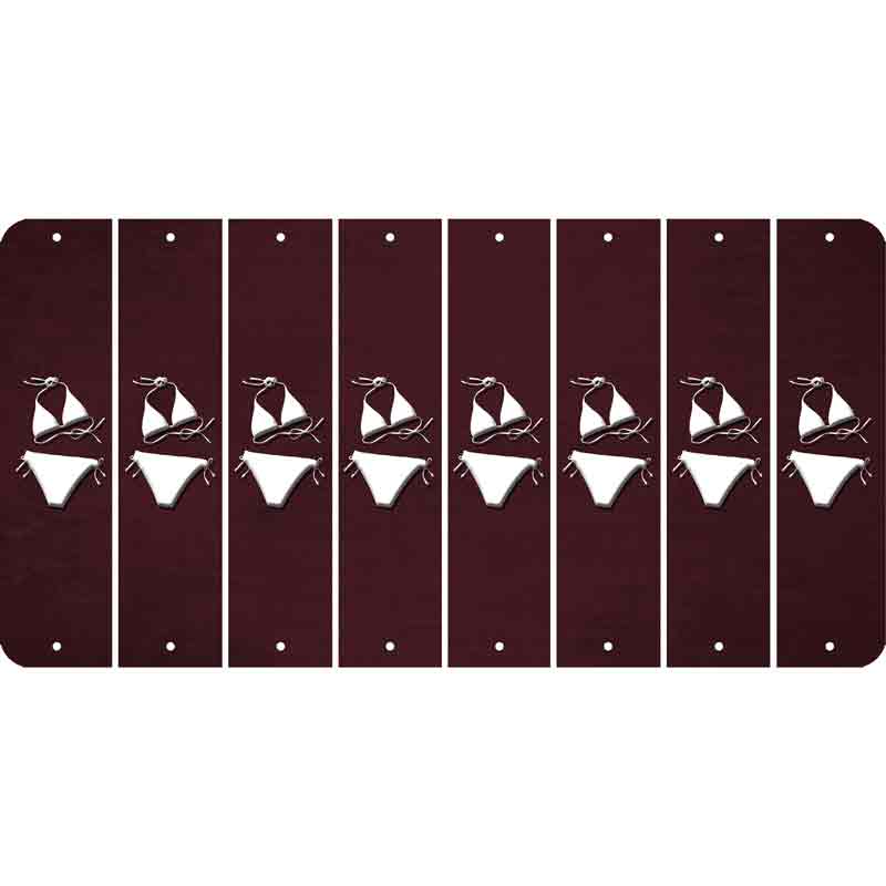 Burgundy Oil Rubbed Cut Fun Strips (Set of 8) BIKINI