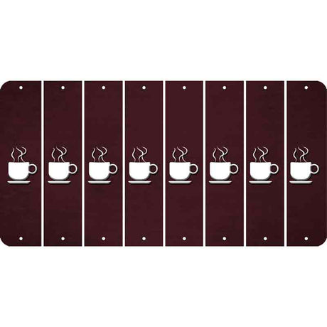 Burgundy Oil Rubbed Cut Fun Strips (Set of 8) COFFEE MUG