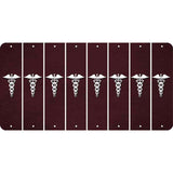 Burgundy Oil Rubbed Cut Fun Strips (Set of 8) CADUCEUS