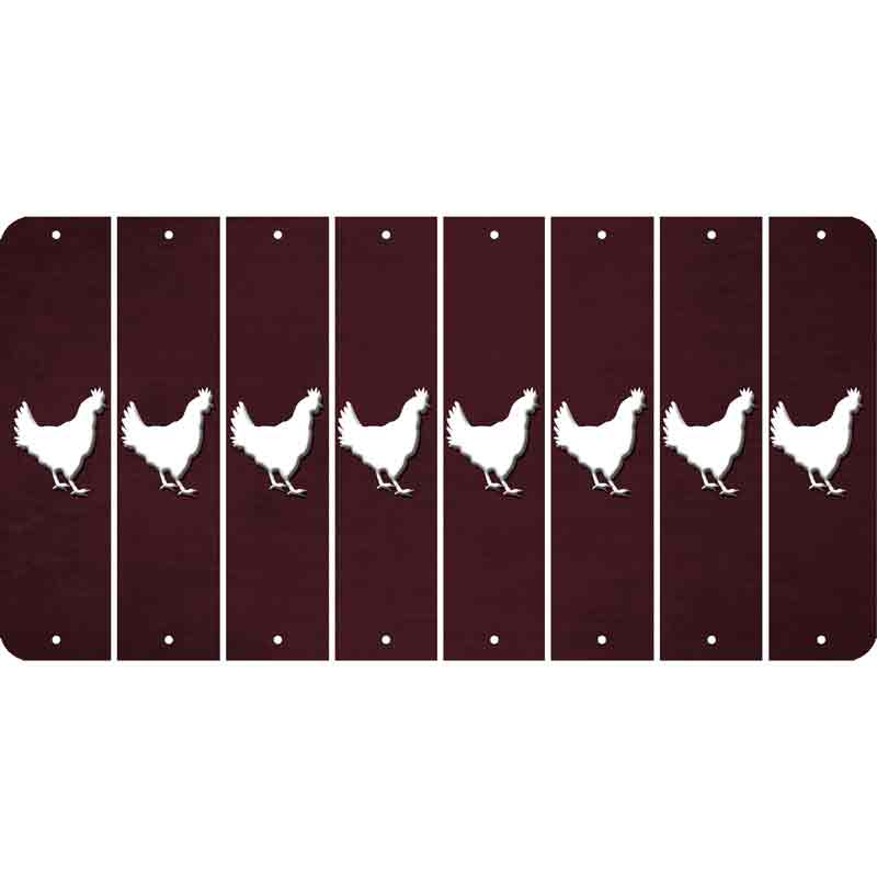 Burgundy Oil Rubbed Cut Fun Strips (Set of 8) CHICKEN
