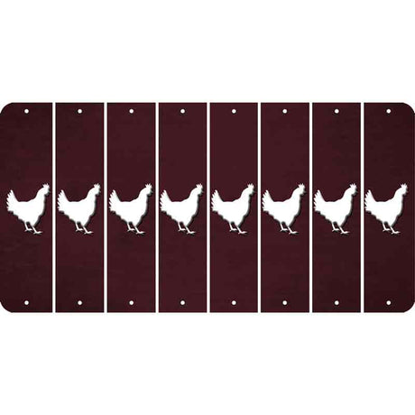 Burgundy Oil Rubbed Cut Fun Strips (Set of 8) CHICKEN