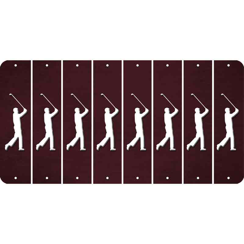 Burgundy Oil Rubbed Cut Fun Strips (Set of 8) FEMALE GOLFER