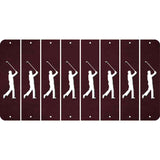 Burgundy Oil Rubbed Cut Fun Strips (Set of 8) FEMALE GOLFER