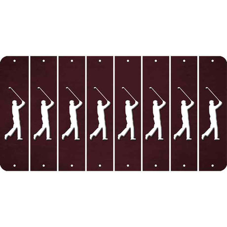 Burgundy Oil Rubbed Cut Fun Strips (Set of 8) FEMALE GOLFER