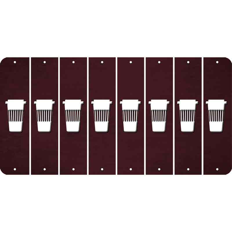 Burgundy Oil Rubbed Cut Fun Strips (Set of 8) LATTE