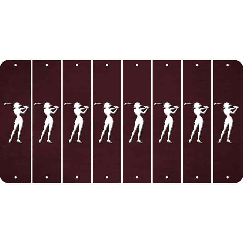 Burgundy Oil Rubbed Cut Fun Strips (Set of 8) MALE GOLFER