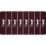Burgundy Oil Rubbed Cut Fun Strips (Set of 8) MALE GOLFER