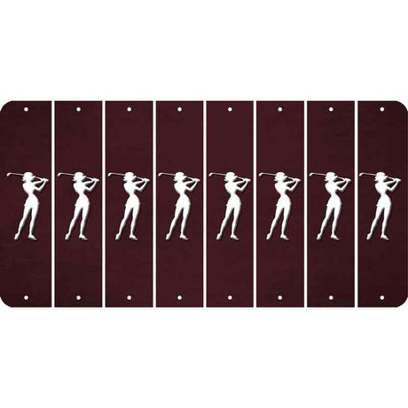 Burgundy Oil Rubbed Cut Fun Strips (Set of 8) MALE GOLFER