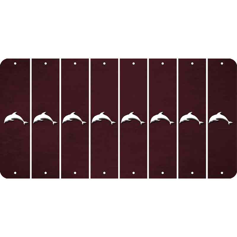 Burgundy Oil Rubbed Cut Fun Strips (Set of 8) DOLPHIN