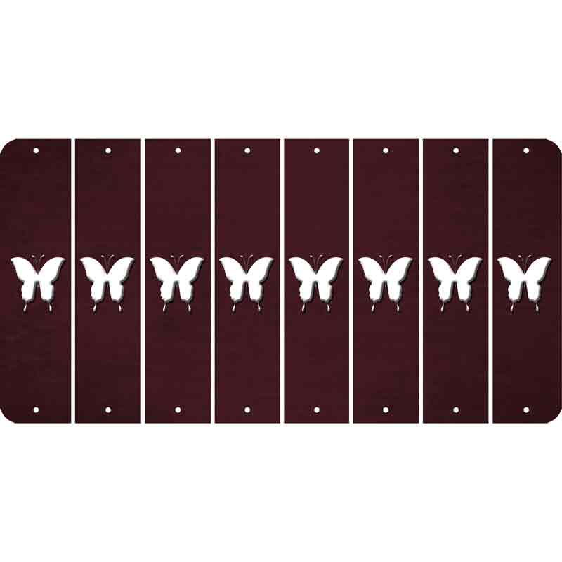 Burgundy Oil Rubbed Cut Fun Strips (Set of 8) BUTTERFLY