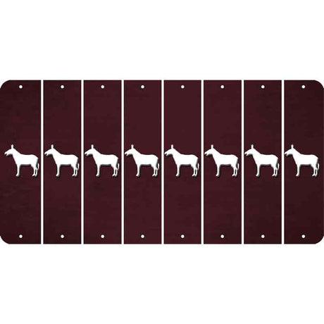 Burgundy Oil Rubbed Cut Fun Strips (Set of 8) DONKEY