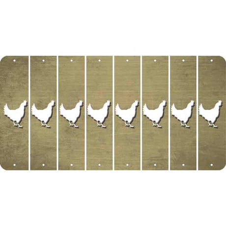 Gold Oil Rubbed Cut Fun Strips (Set of 8) CHICKEN
