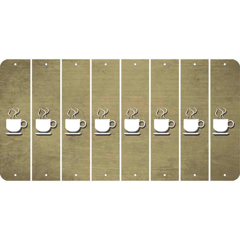 Gold Oil Rubbed Cut Fun Strips (Set of 8) COFFEE MUG